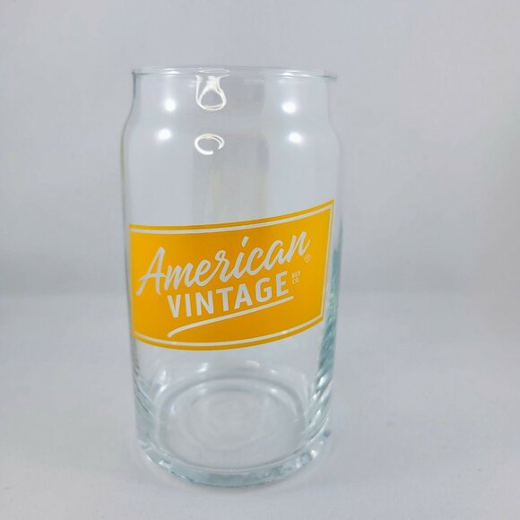 American Vintage Drinking Glass Beverage Company Can Shaped Clear NIB - Picture 2 of 5